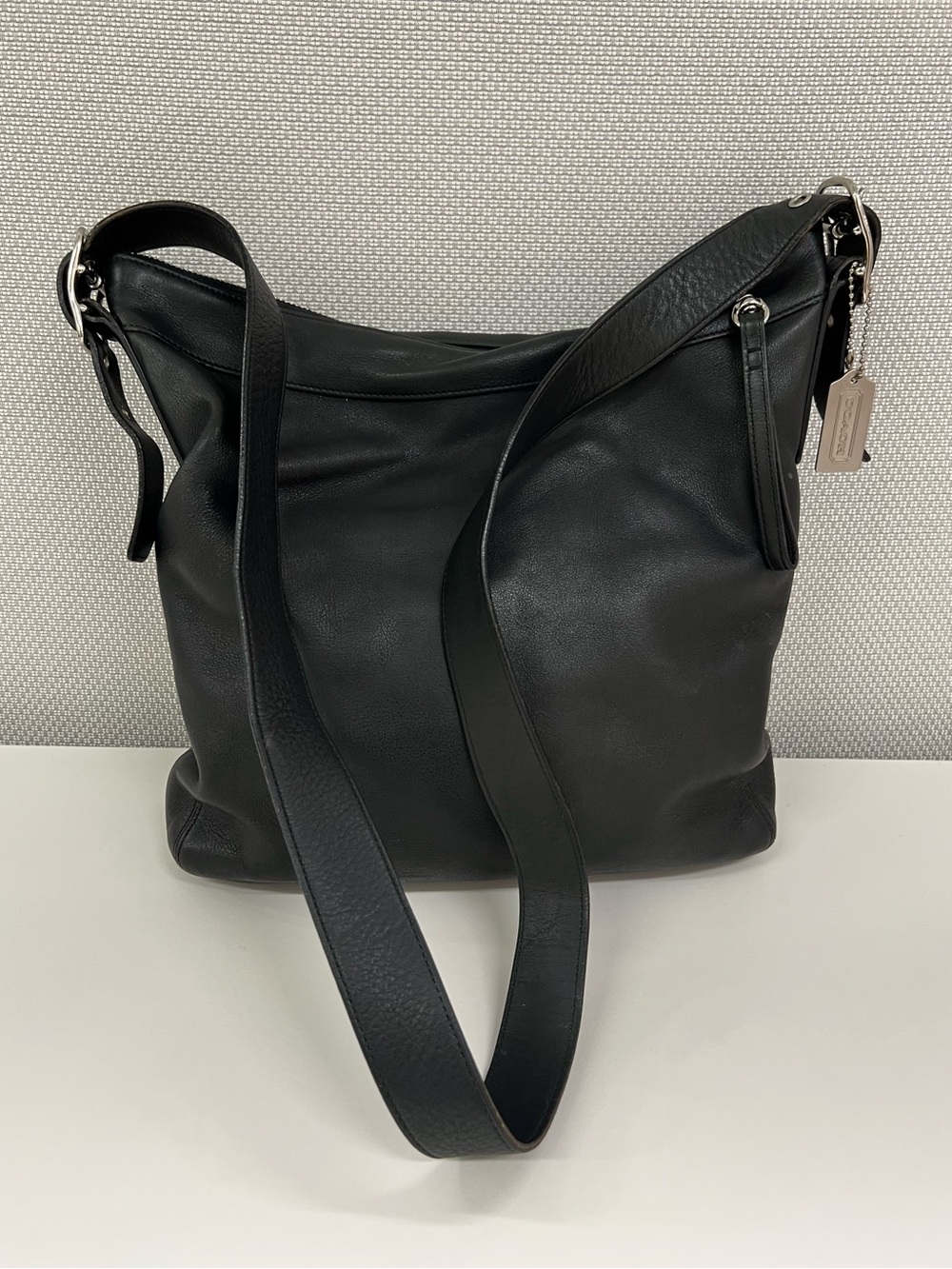 Coach Y2K Legacy Slim Duffle Black Leather Shoulder Bag